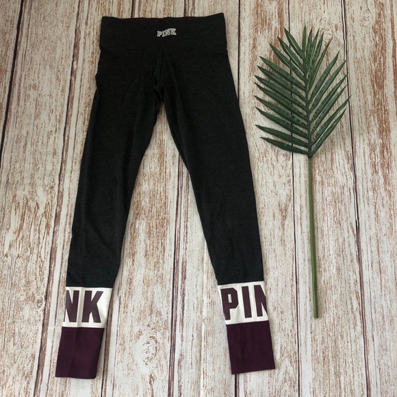 PINK Grey Yoga Leggings Size XS - Picture 2 of 6